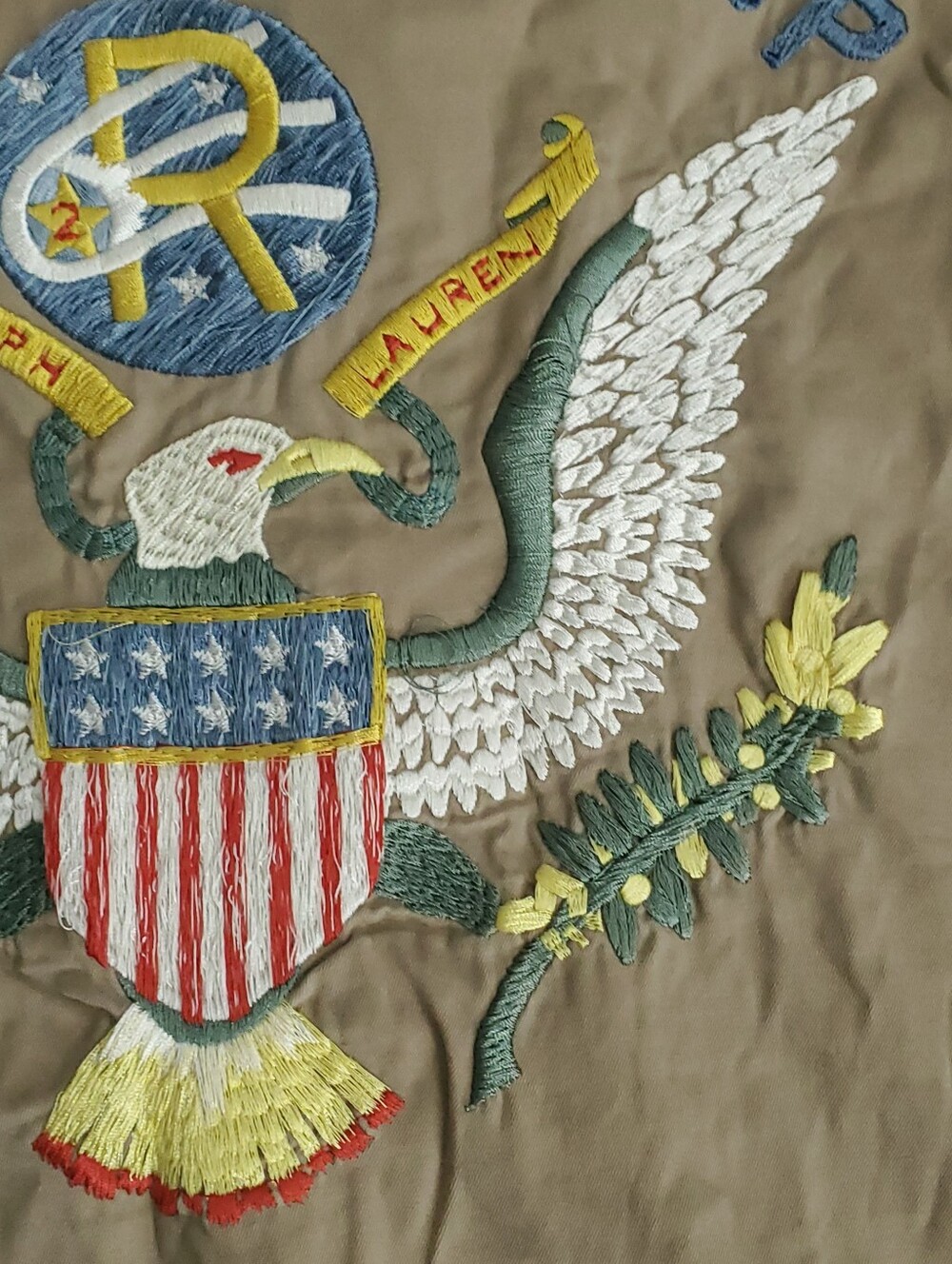 Polo Ralph Lauren Mens XL Khaki Utility Shirt 388th Strike Group Embroidered - Picture 9 of 16